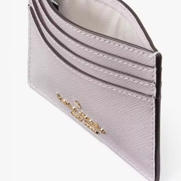 Kate Spade Madison Studded Faux Pearls Small Slim Card Holder, Lilac Moonlight - Picture 3 of 3